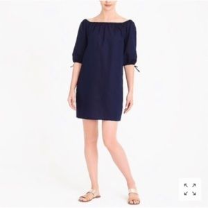 NWT J. Crew Off Shoulder Navy Beach Dress